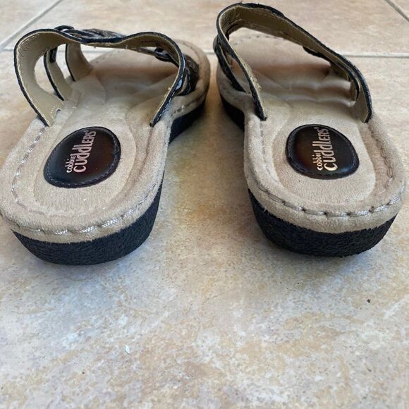 Cobbi Cuddlers Brown Slip on Sandals SZ 6W - Picture 3 of 9